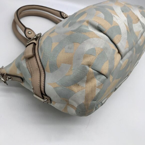 Coach Blue Canvas Madison Sophia OP Art Satchel Bag 17078 - Picture 7 of 11